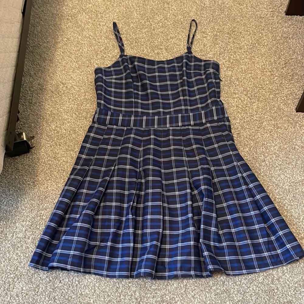 H&M blue plaid dress, size small